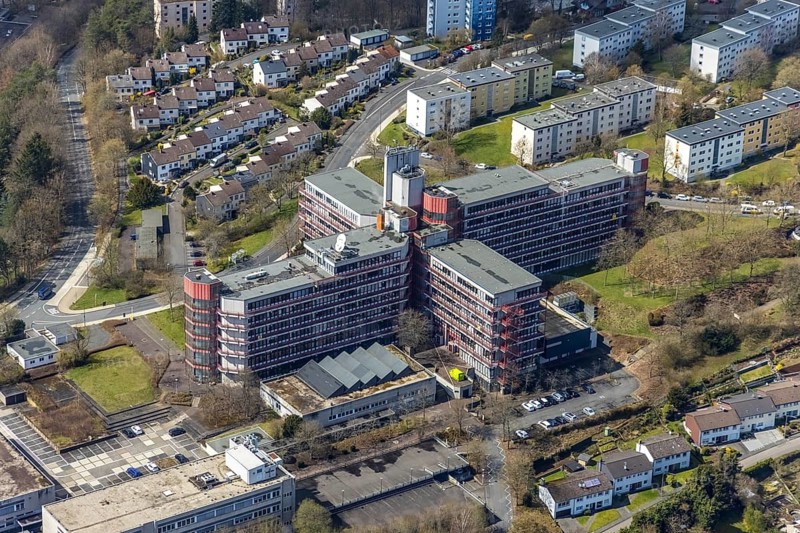 Aerial photograph, University of Siegen Campus Hölderlin, Weidenau-Haardter Berg, Siegen, Siegerland, North Rhine-Westphalia, Germany, education, educational institution, DE, Europe, university, teaching institute, aerial photograph, aerial photography, aerial photography, overview, university, bird's-eye view, birds-eyes view, overview