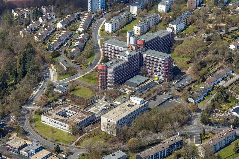Aerial photograph, University of Siegen, Campus Hölderlin, Weidenau-Haardter Berg, Siegen, Siegerland, North Rhine-Westphalia, Germany, education, educational institution, DE, Europe, university, teaching institute, aerial photograph, aerial photography, aerial photography, overview, university, bird's-eye view, birds-eyes view, overview