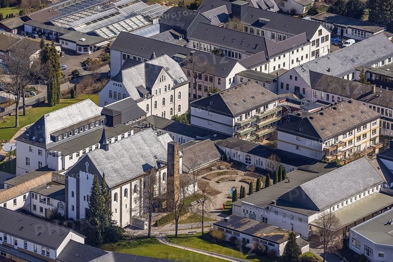 Aerial photo, Campus Josefsheim Bigge, vocational training centre, Bigge, Olsberg, Sauerland, North Rhine-Westphalia, Germany, BBW Bigge, DE, Europe, Josefsheim, aerial photo, aerial photography, aerial photography, people with disabilities, social institution, overview, bird's-eye view, birds-eyes view, overview