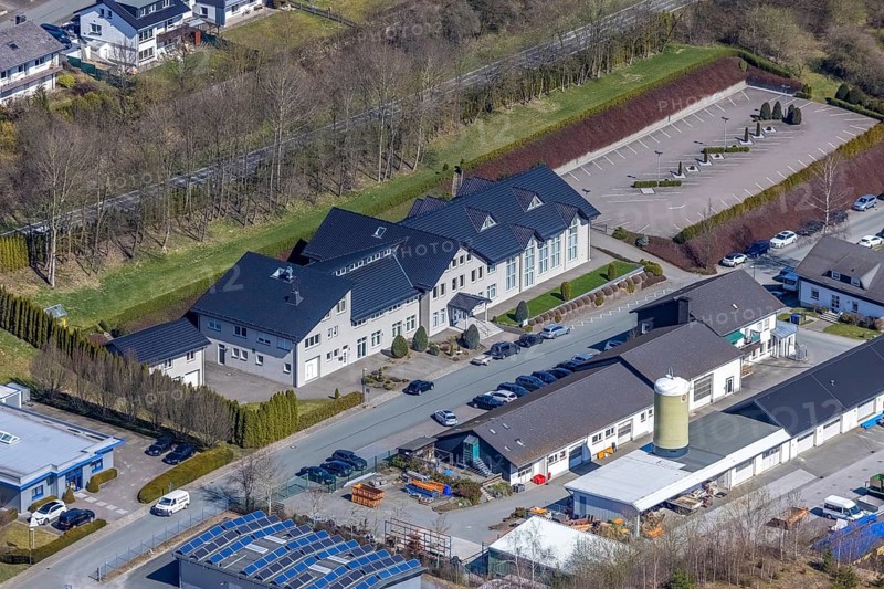 Aerial view, Verein Evangeliumschristen-Baptisten e.V., Zum Hohlen Morgen, Bigge, Olsberg, Sauerland, North Rhine-Westphalia, Germany, DE, Europe, aerial view, aerial photography, aerial photography, overview, bird's-eye view, overview
