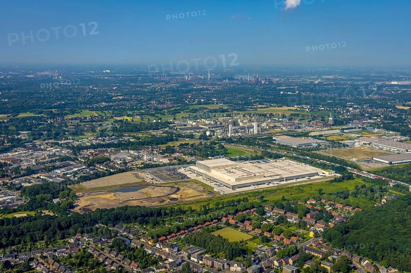 Aerial view, Edeka central warehouse Oberhausen, Logport 5, Logport V, Schwarze Heide, Oberhausen, Ruhr area, North Rhine-Westphalia, Germany, DE, Europe, birds-eyes view, aerial photograph, aerial photography, aerial photography, overview, overview, bird's eye view
