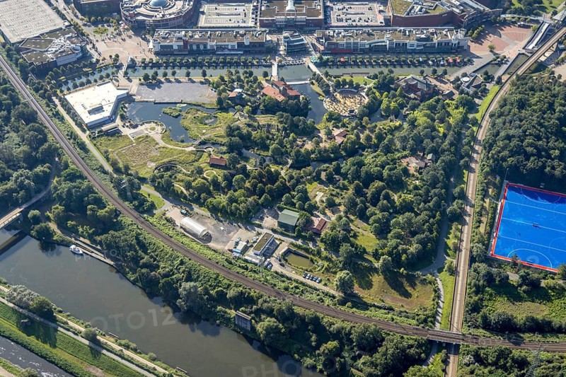 Aerial view, CentrO.Park with Beach Club at Centro Oberhausen in Borbeck, Oberhausen, Ruhr area, North Rhine-Westphalia, Germany, adventure park, Centropark, DE, Europe, aerial view, aerial photography, aerial photography, overview, bird's-eye view, overview