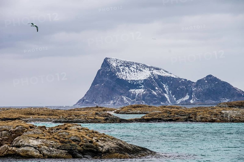 Norway tromsö snow mountains sea