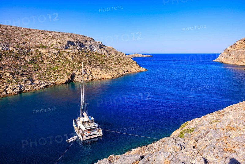 Chartered catamaran, Sifnos, Cyclades Islands, Greece
