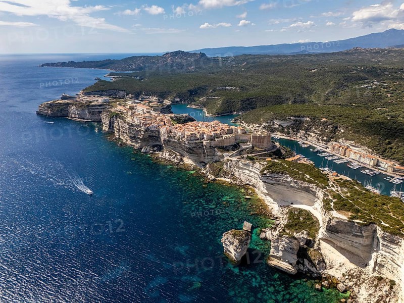 Aerial view, Bonifacio, Corsica, France