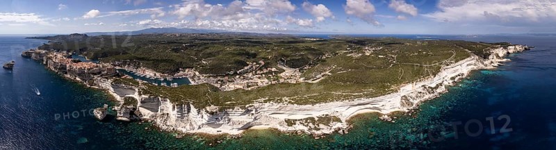 Panorama of the cliffs near Bonifacio, Bonifacio, Corsica, France