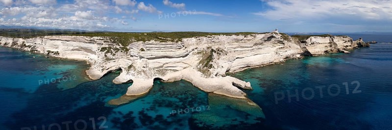 Panorama of the cliffs near Bonifacio, Bonifacio, Corsica, France
