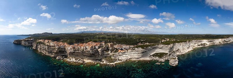 Panorama of the cliffs near Bonifacio, Bonifacio, Corsica, France