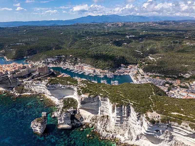 Aerial view, Bonifacio, Corsica, France