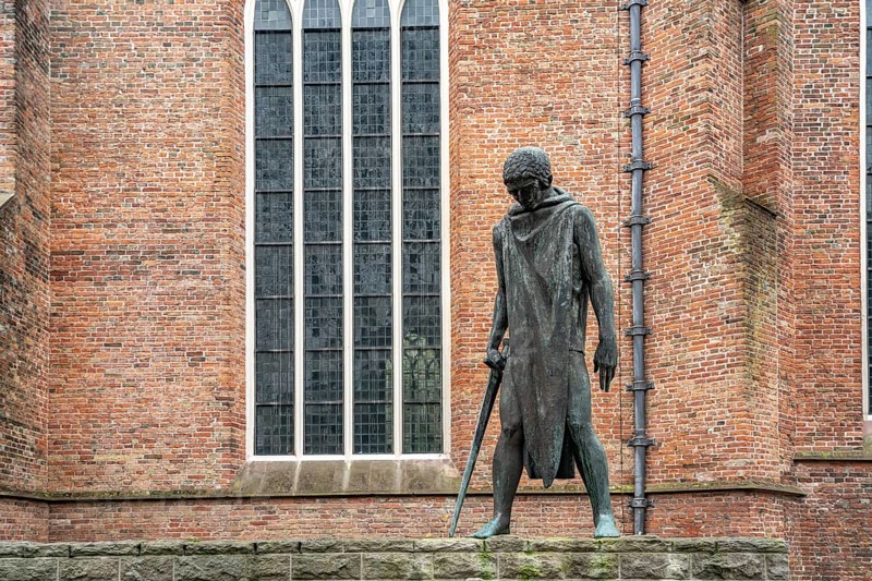 The St George and the Dragon war memorial in Groningen, Netherlands