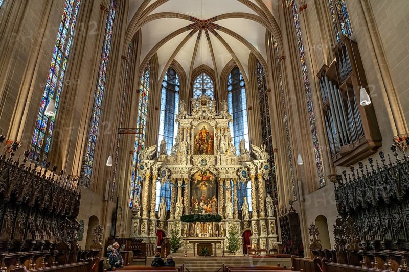 Altar in St Mary's Cathedral in Erfurt, Thuringia, Germany