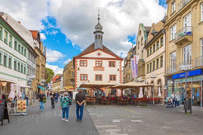 Market square in Bad Kissingen, Bavaria, Germany