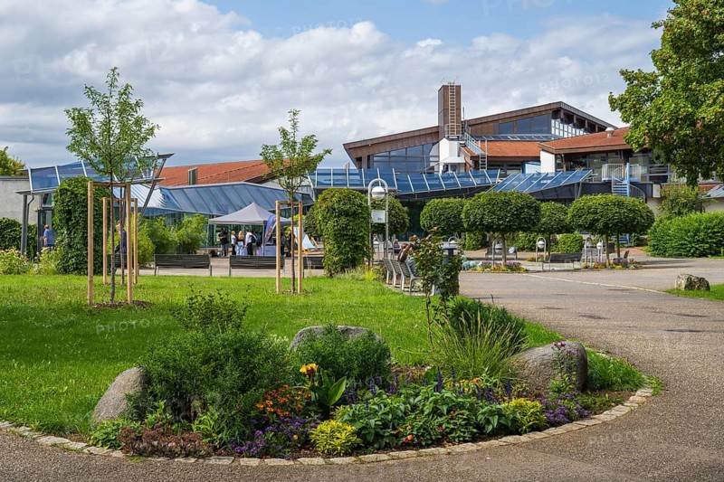 Obermain Therme, spa garden, Bad Staffelstein, Upper Franconia, Franconia, Bavaria, Germany