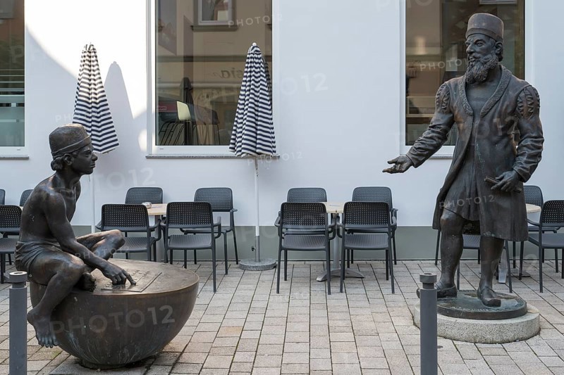 Adam Riese, arithmetic master, statue, sculpture, Bad Staffelstein, Upper Franconia, Franconia, Bavaria, Germany