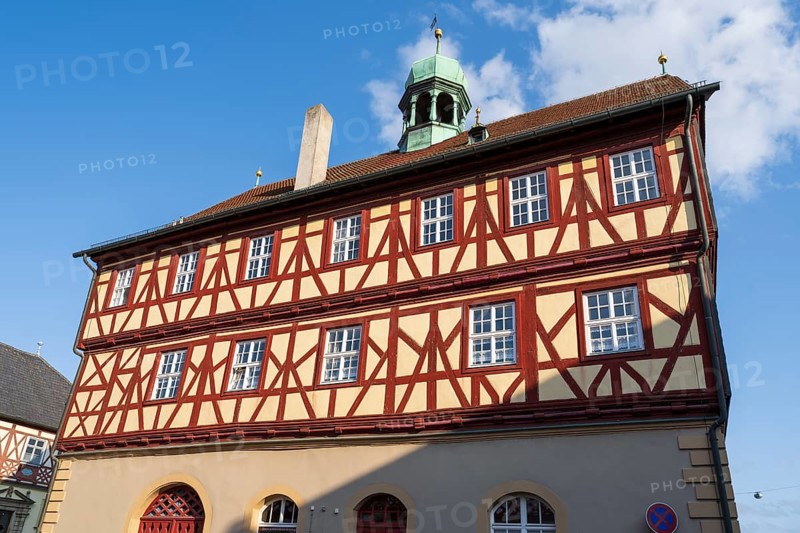 Town hall, half-timbered construction, Bad Staffelstein, Upper Franconia, Franconia, Bavaria, Germany