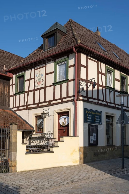 Doll museum, half-timbered house, Bad Staffelstein, Upper Franconia, Franconia, Bavaria, Germany