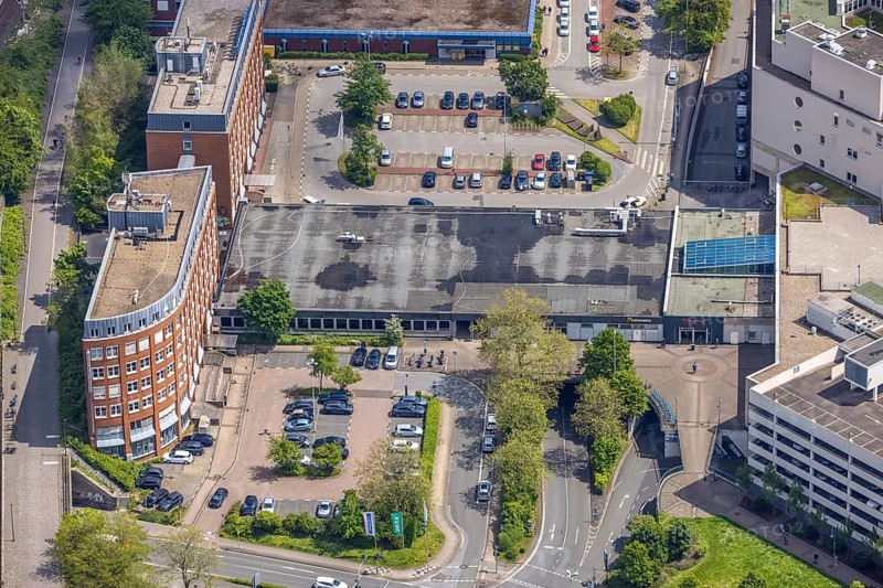 Aerial view, Forum City Mülheim, Hans-Böckler-Platz, Altstadt I - Südost, Mülheim an der Ruhr, Ruhr area, North Rhine-Westphalia, Germany, Altstadt, Am central railway station, DE, Europe, aerial photograph, aerial photography, aerial photography, overview, bird's-eye view, bird's-eye view, overview