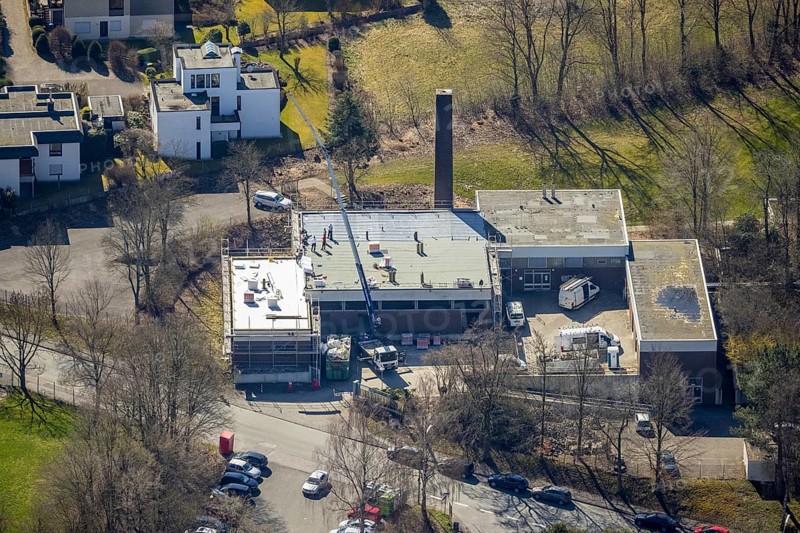 Aerial view, Dialysis Centre Hochsauerland, Meschede City, Meschede, Sauerland, North Rhine-Westphalia, Germany, DE, Europe, Healthcare, aerial view, aerial photography, aerial photography, medical facility, medical aid, overview, bird's-eye view, overview, medical care
