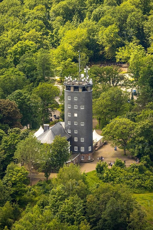Aerial view, Hohe Bracht observation tower with café, Hofolpe, Lennestadt, Sauerland, North Rhine-Westphalia, Germany, viewing platform, DEU, Europe, gastronomy, aerial view, aerial photography, aerial photography, broadcasting tower, ski resort, tower, overview, bird's-eye view, overview