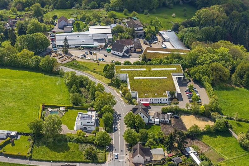 Aerial view, Siepmann garden centre, Ostend, Herdecke, Ruhr area, North Rhine-Westphalia, Germany, DE, shopping centre, Europe, commercial enterprises, commercial space, commercial location, commercial use, aerial photograph, aerial photography, aerial photography, overview, bird's-eye view, overview