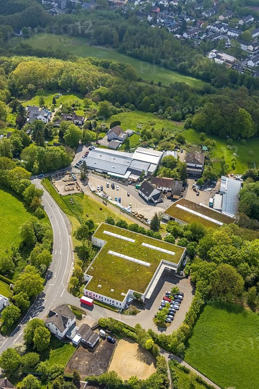 Aerial view, Siepmann garden centre, Ostend, Herdecke, Ruhr area, North Rhine-Westphalia, Germany, DE, shopping centre, Europe, commercial enterprises, commercial space, commercial location, commercial use, aerial photograph, aerial photography, aerial photography, overview, bird's-eye view, overview