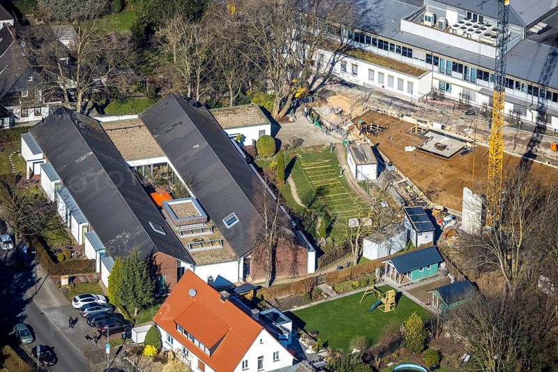 Aerial view, Lukas-Hospiz, Jean-Vogel-Straße, Herne-Süd, Herne, Ruhr area, North Rhine-Westphalia, Germany, care and nursing, DE, Europe, hospice, aerial view, aerial photography, aerial photography, overview, bird's-eye view, overview