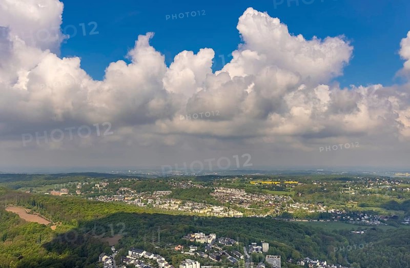 Aerial photo, clouds over Herdecke, Westende, Herdecke, Ruhr area, North Rhine-Westphalia, Germany, DE, Europe, distant view, aerial view, aerial photography, aerial photography, aerial view, overview, bird's-eye view, cloud formation, birds-eyes view, overview
