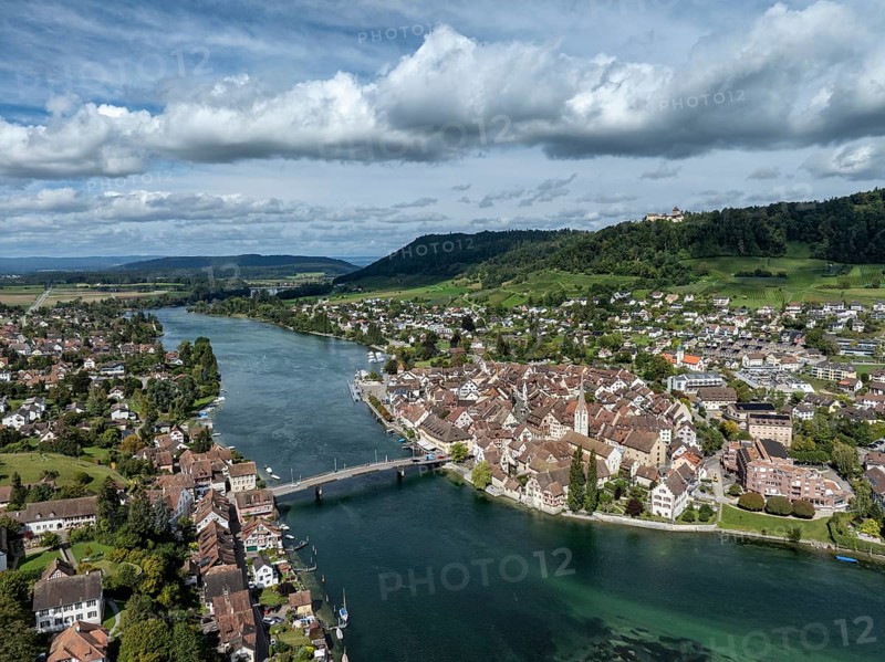 Aerial view of Stein am Rhein, Canton Schaffhausen, Switzerland