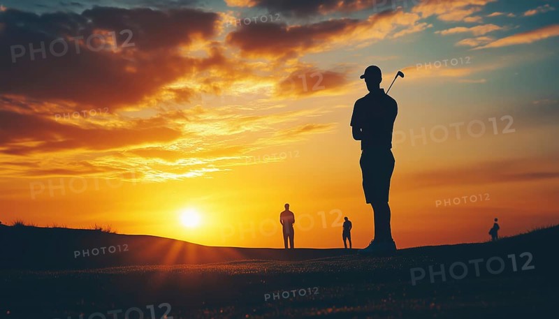 Sunshine Golfing Men: A Group Of Male Golfers Enjoying A Sunny Day Out On The Golf Course, Playing Their Favorite Sport, AI generated