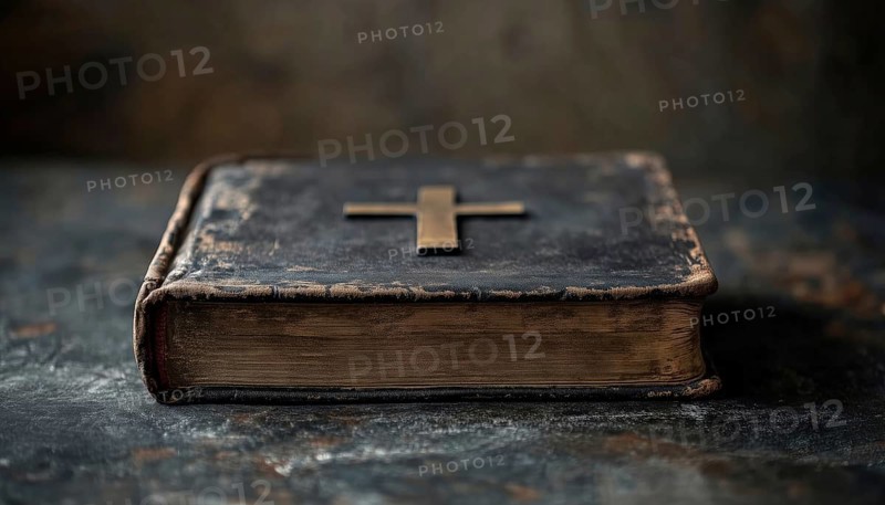 The Holy Bible, The Christian Cross, Black Christian Literature, The Church Guide: A Comprehensive Collection Of Christian Texts, AI generated
