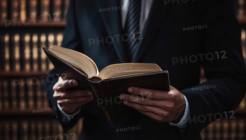Attorney Engrossed In Reading A Book: Legal Professional Deeply Focused On Literature For Relaxation And Personal Enjoyment During Downtime, AI generated