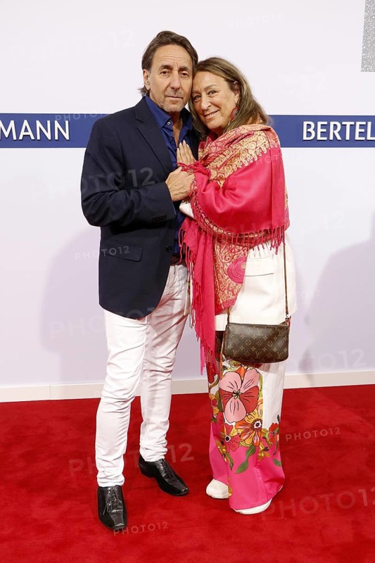 Dieter Landuris and his woman Natascha Landuris arriving at the Bertelsmann Summer Party 2025 at the Bertelsmann Representative Office in Berlin on 11 September 2025