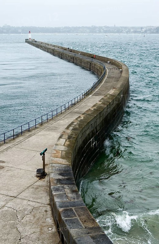 Long pier at Saint-Malo, a port city in northwestern France
