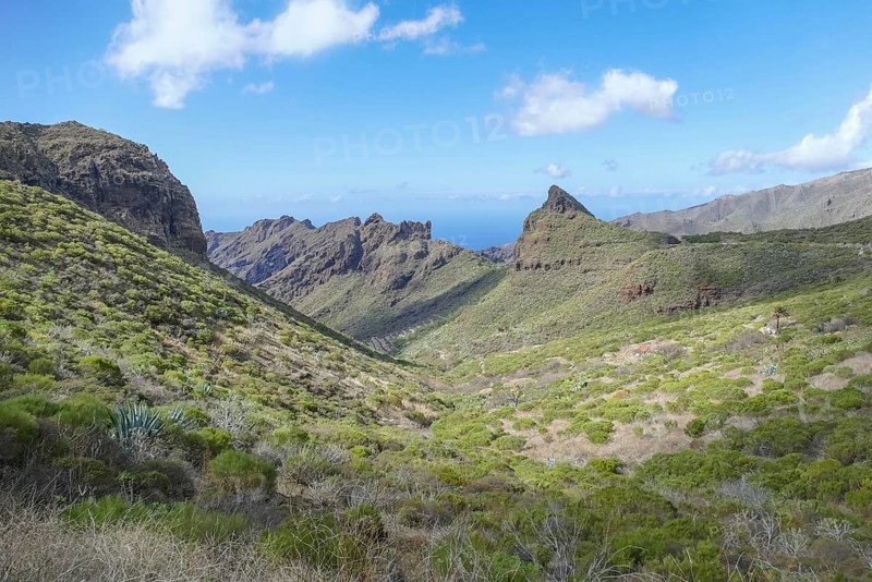 Mountain landscape between masca and Teno at Tenerife, Canary Islands, Spain