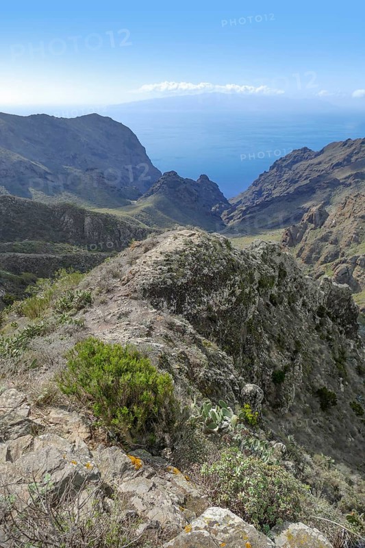 Mountain landscape between masca and Teno at Tenerife, Canary Islands, Spain