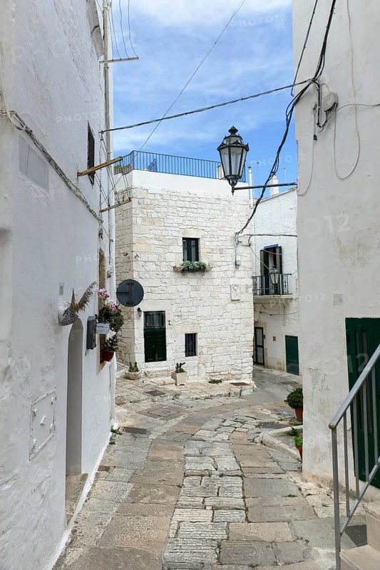 Alleyway in Ostuni, a city in Apulia, Italy