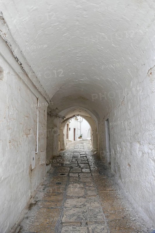 Passage seen in Ostuni, a city in Apulia, Italy