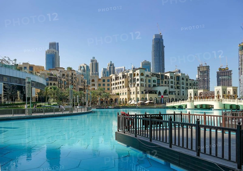 Scenery around the Burj Khalifa park in Dubai, the most populous city in the United Arab Emirates