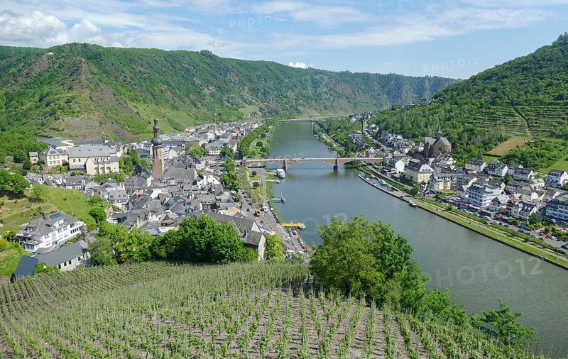 Scenery around Cochem, a town at Moselle river in Rhineland-Palatinate, Germany, at summer time