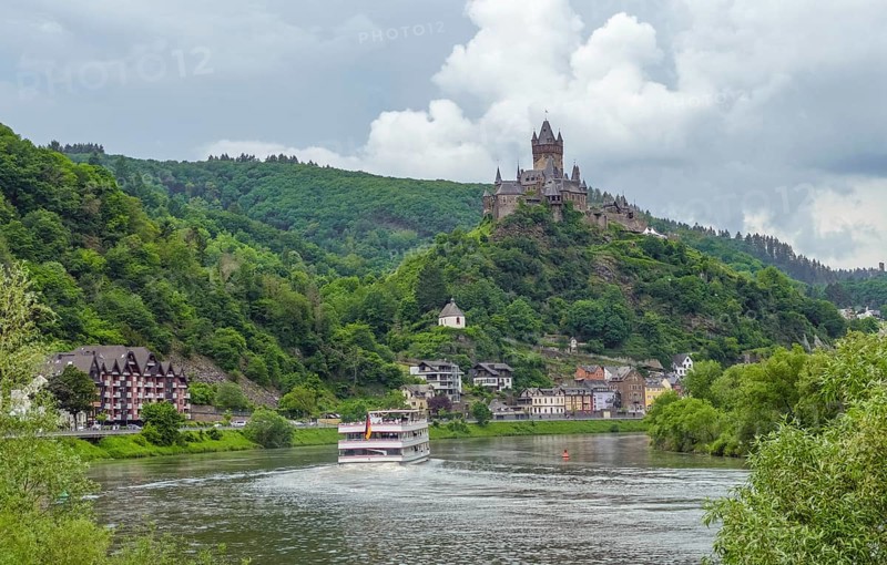 Scenery around Cochem, a town at Moselle river in Rhineland-Palatinate, Germany, at summer time