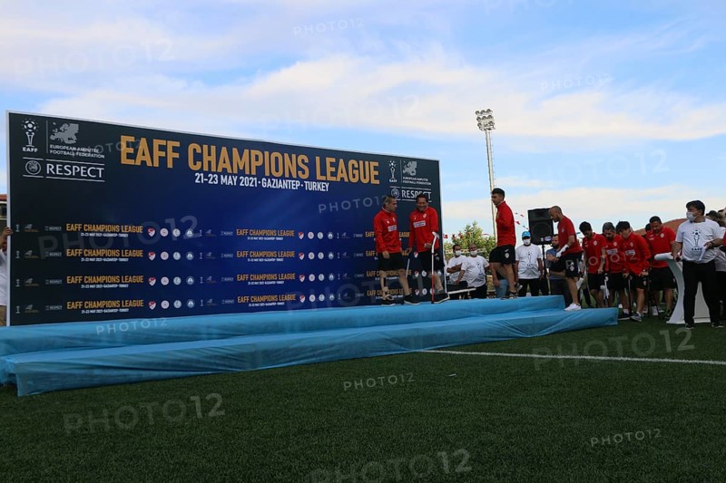 Football for the disabled amputees. The final match of amputee football between Sahinbey Belediye Spor and Poland's Legia Warsaw during the European Amputee Football Federation (EAFF) Champions League final, Gaziantep, Gaziantep, Türkiye