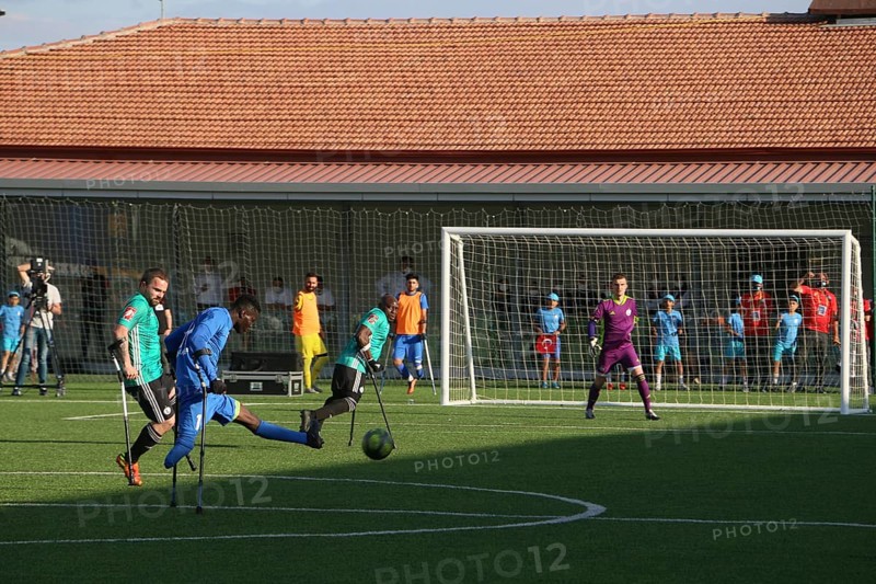 Football for the disabled amputees. The final match of amputee football between Sahinbey Belediye Spor and Poland's Legia Warsaw during the European Amputee Football Federation (EAFF) Champions League final, Gaziantep, Gaziantep, Türkiye