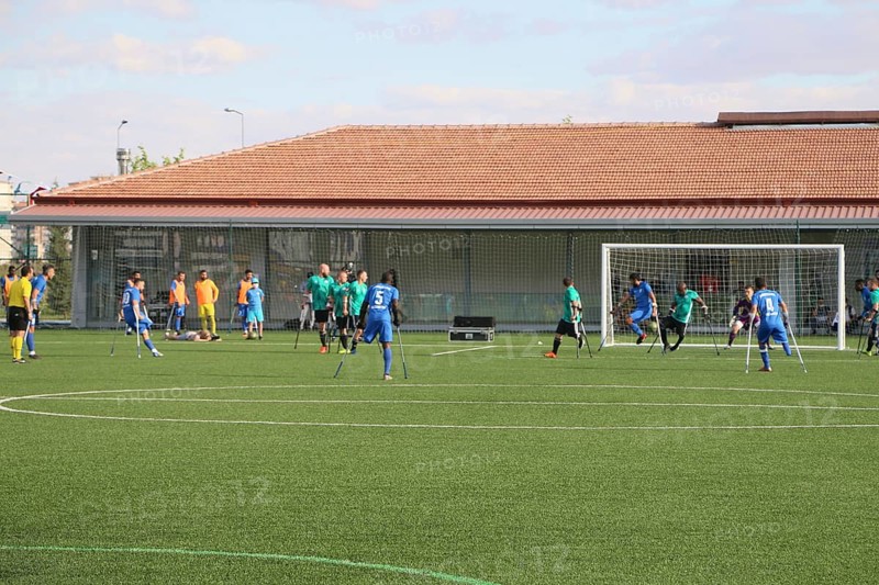 Football for the disabled amputees. The final match of amputee football between Sahinbey Belediye Spor and Poland's Legia Warsaw during the European Amputee Football Federation (EAFF) Champions League final, Gaziantep, Gaziantep, Türkiye