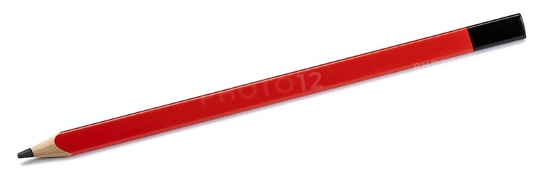 Red pencil in white back with shadow