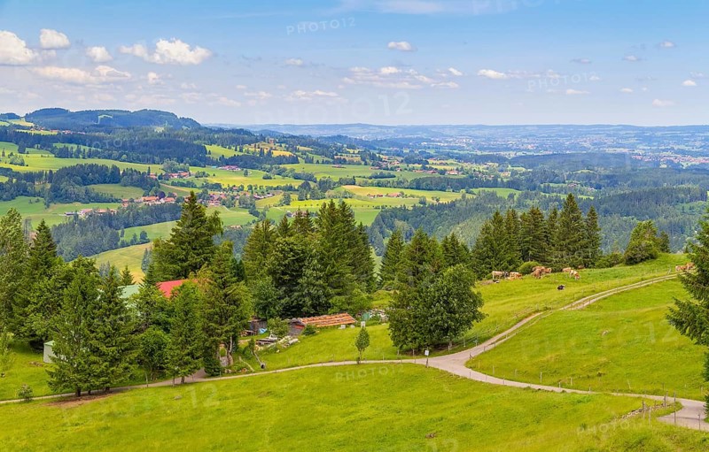 Idyllic scenery around the Immenstaedter Horn, a mountain in the Upper Allgaeu in Bavaria, Germany