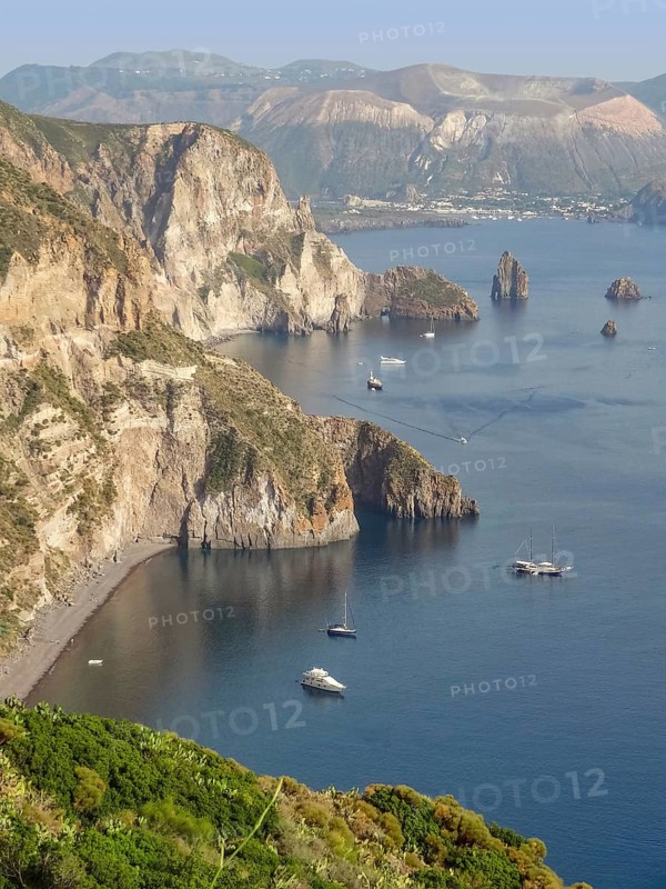 Island named Lipari, the largest of the Aeolian Islands in the Tyrrhenian Sea near Sicily in Italy