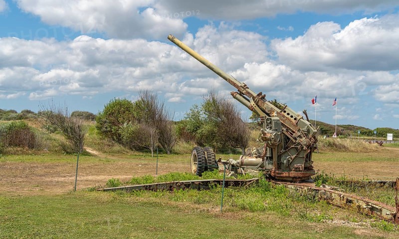 Cannon at Utah Beach which was one of the five areas of the Allied invasion of German-occupied France in the Normandy landings on 6 June 1944, it is located on the Cotentin Peninsula, west of the mouths of the Douve and Vire rivers