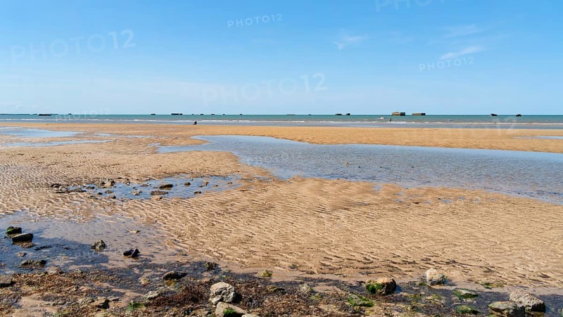 Scenery at Gold beach near Arromanches-les-Bains which was one of the five areas of the Allied invasion of German-occupied France in the Normandy landings on 6 June 1944