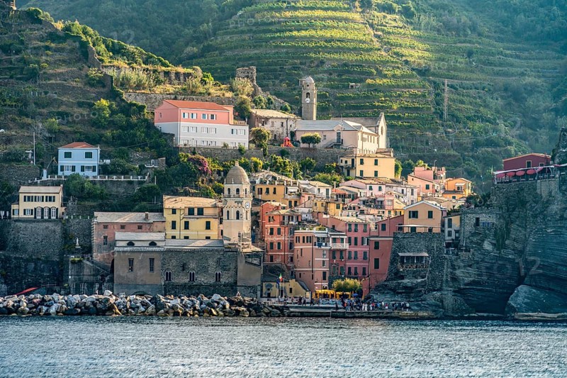 Scenery around Vernazza, a small town at a coastal area named Cinque Terre in Liguria, located in the northwest of Italy