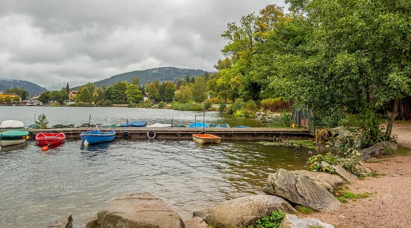 Waterside scenery around Gerardmer in France, a commune in the Vosges department in Grand Est in northeastern France